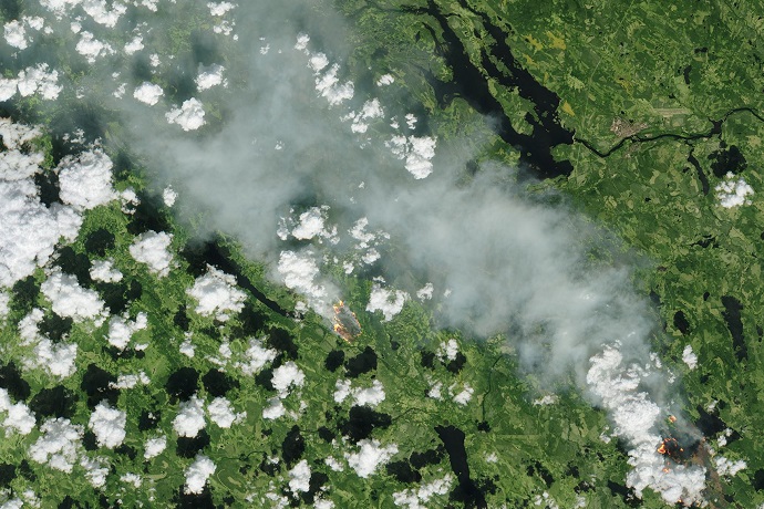 Wildfires in Sweden in July 2018