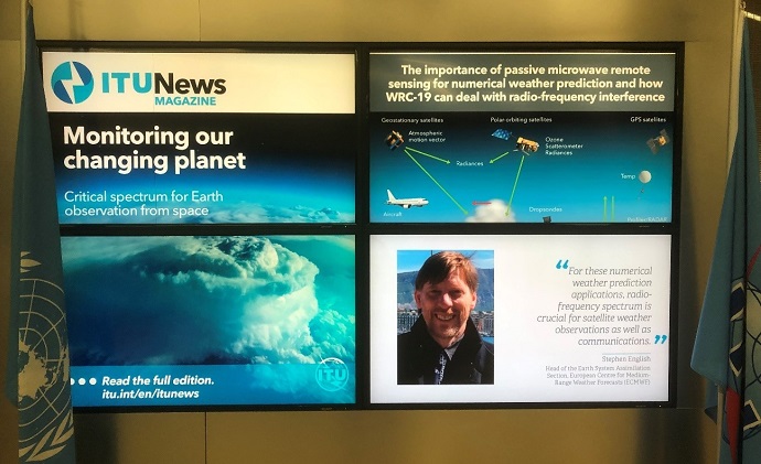 An article by Stephen English on the issue of radio frequency interference was published in the ITU News Magazine 01/2019 and advertised at the ITU headquarters.