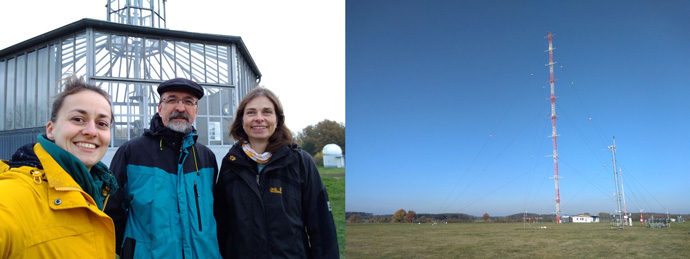 Polly Schmederer, Frank Beyrich, and Claudia Becker at the Falkenberg observation super-site, Germany