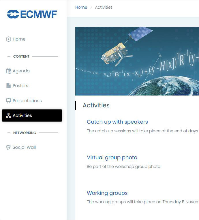 ECMWF virtual event microsite