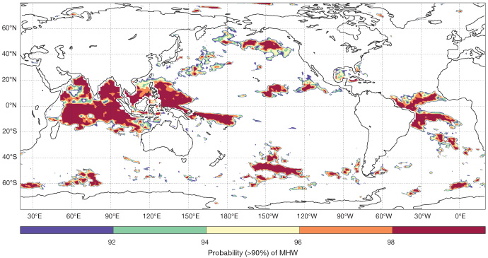 SEAS5 probability of MHW, summer 2020