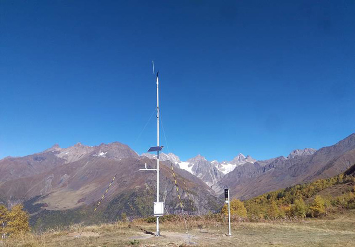 Tetnuldi meteorological station in the Greater Caucasus mountain range, Georgia. 