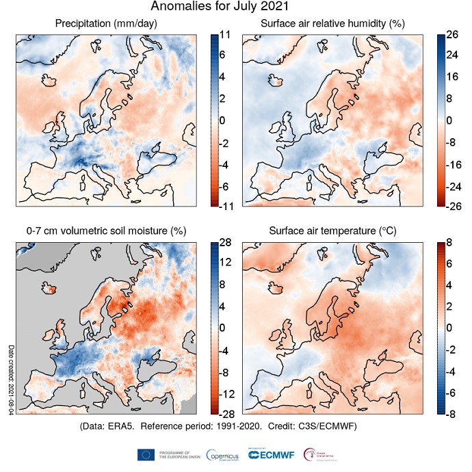 European anomalies in July 2021