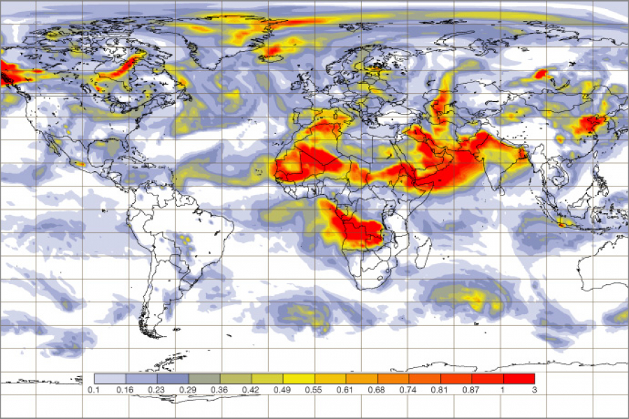 CAMS aerosol forecast for 00 UTC 14 July 2019