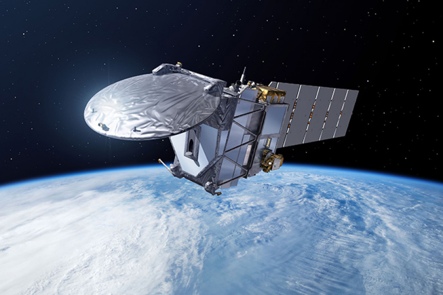 Artist's impression of EarthCARE satellite in orbit