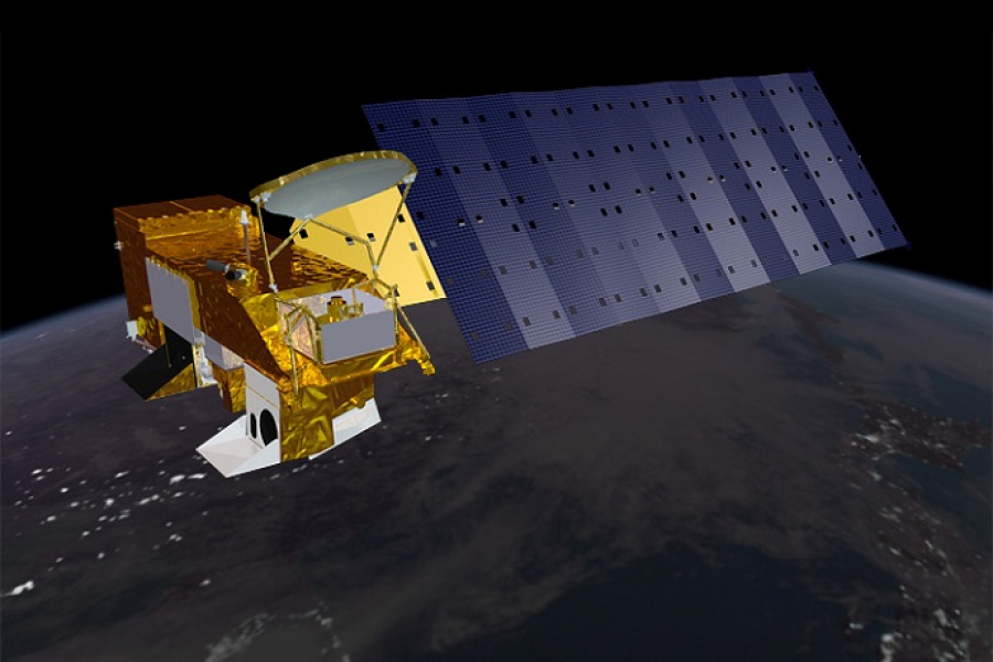 View of Aqua satellite in orbit
